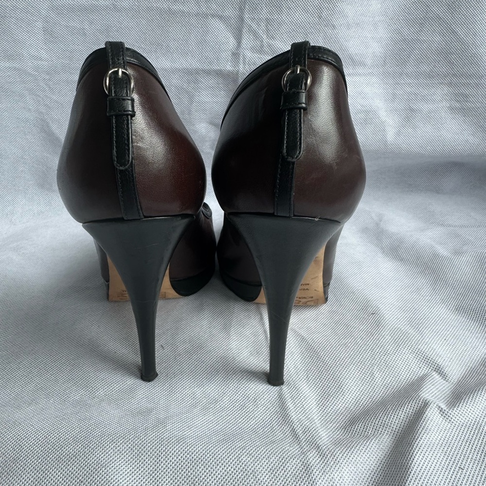 Dolce&Gabbana D&G  Brown Heels Platform Peep Toe Shoes UK 6 EU 39 - Picture 3 of 11